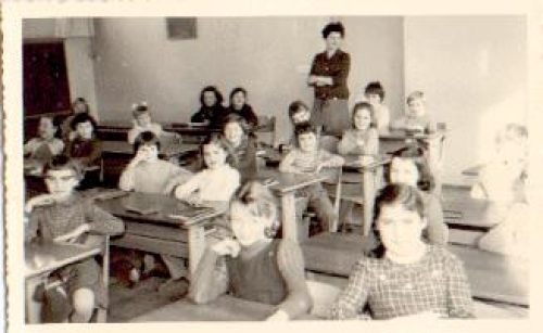 Schulklasse, Klassenzimmer Echtfoto * ca. 1950