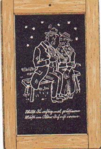 Back to school, blackboard with clowns, * approx. 1910