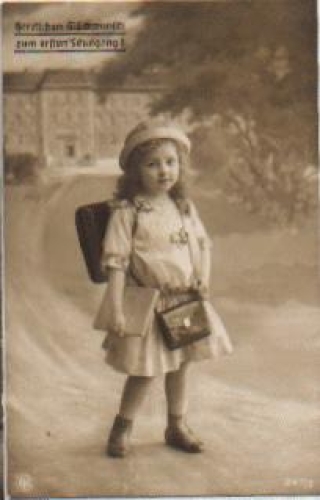Back to school, girl with fibula, serial card No. 247/3, o April 15, 1917