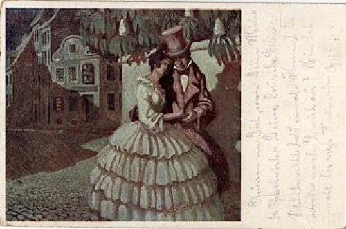 Couple artist card Th. Slama o 30.3.1918