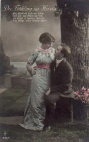 Liebespaar "Frühling im Herzen" Serie 582/4 * ca. 1920