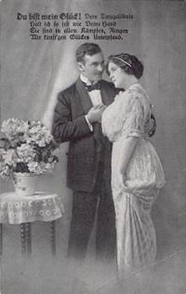 Married couple "You are my happiness" series card 0514 used. 9/1/1917