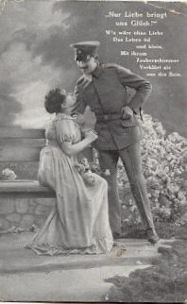 Lovers "Only love brings us happiness" Feldpost 1. K.S. Reinforcement Battalion No. 21, 1st Company o 5.11.1917