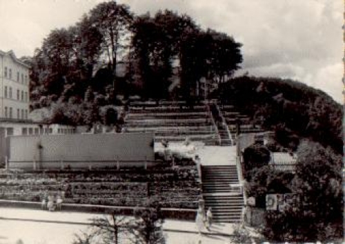 18586 Sellin Strandpromenade Treppe zum Strand * ca. 1950