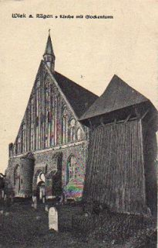 18556 Wiek Kirche mit Glockenturm *ca. 1910
