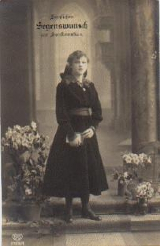 Confirmation congratulations serial card 5133/4 used. circa 1920