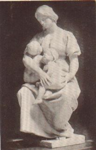 Kuenstlerkarte Charity, Paul Dubois, Mutter mit Kinder, * ca. 1930