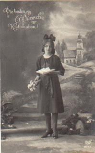 Konfirmation Serienkarte 6075/6 gebr. ca. 1920