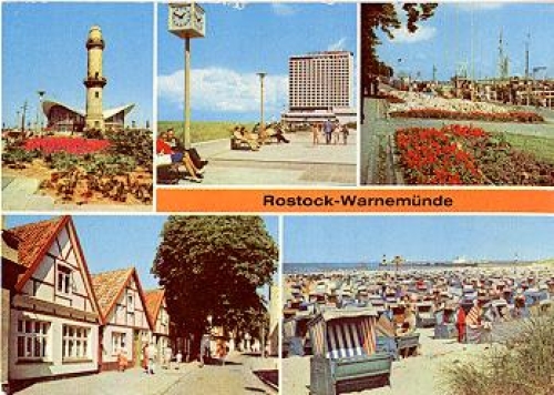 Warnemunde lighthouse postcard o 24.5.1979