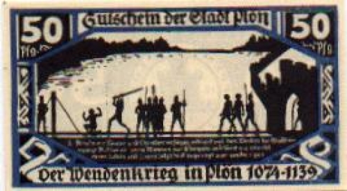 24306 Plon city emergency money 50 pfennigs turning war No. 2 1921