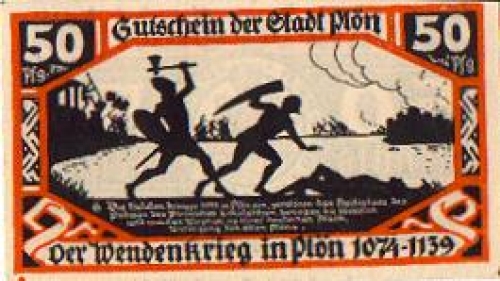 24306 Plon city emergency money 50 pfennigs turning war No. 6 1921