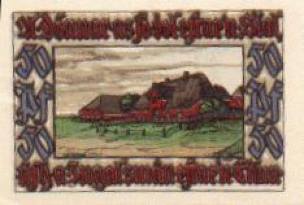 25946 Norddorf city emergency money 50 pfennigs farmhouse 1921