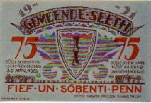 25878 Seeth city emergency money 75 Pfennig 1922