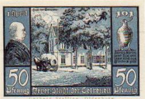 26441 Jever city emergency money 50 pfennig house of the faithful 1920