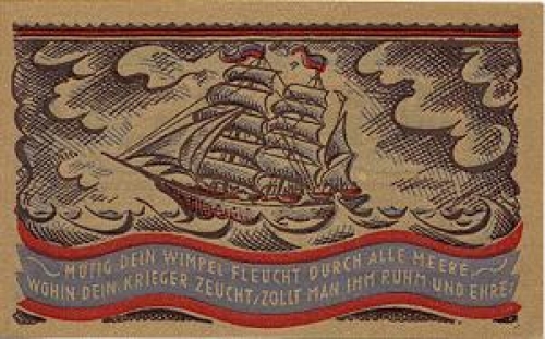 Oldenburg city emergency money 50 pfennigs sailing ship 1921