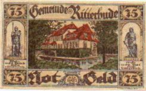 27721 Ritterhude city emergency money 75 pfennigs lock 1921