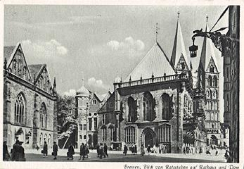 Bremen Ratsstuben auf Rathaus und Dom o 18.7.1957