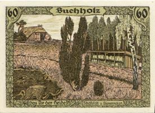 21227 Buchholz Lüneburger Heide Städtenotgeld 60 Pfennige 1921