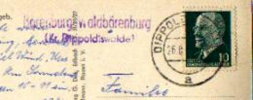 01776 Bärenburg-Waldbärenburg post office stamp o about 55 on postcard