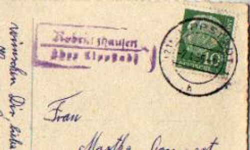 59609 Robringshausen about LippstadtLandpoststamp o 4/7/1955 on an Easter card with rabbits
