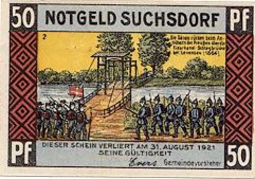 Suchsdorf, emergency money, value 25 pfennigs, No. 2, 1921