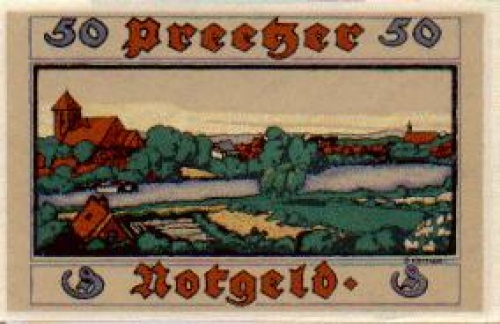 24211 Preetz city emergency money value 50 pfennigs G. Kähler *1921