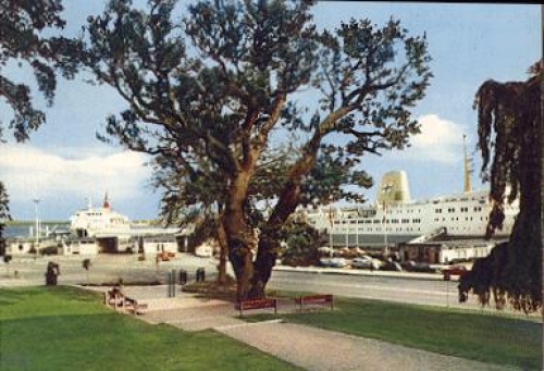 Kiel Oslo quay with ferries o 23.8.1970