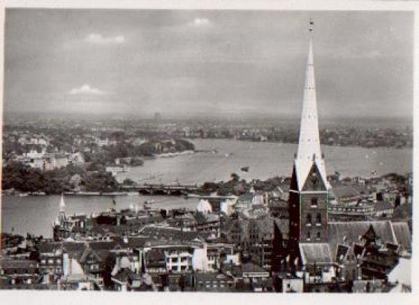 Hamburg Petrikirche Binnen- und Aussenalster *ca. 1960