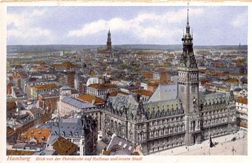 Hamburg from the Petrikirche on the town hall and inner city * ca. 1920