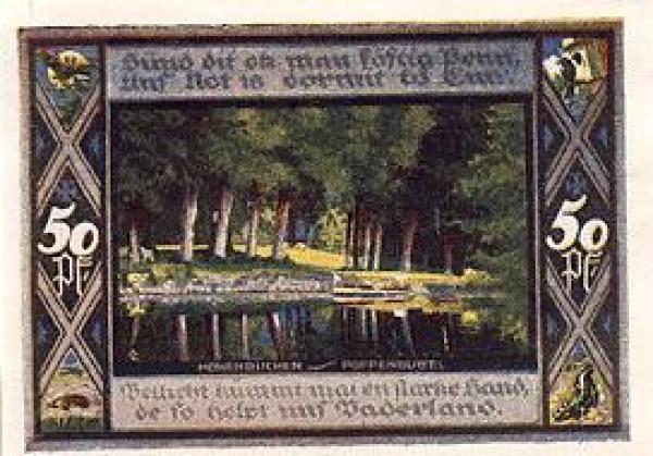 Poppenbüttel Hamburg city emergency money worth 50 pfennigs 1921