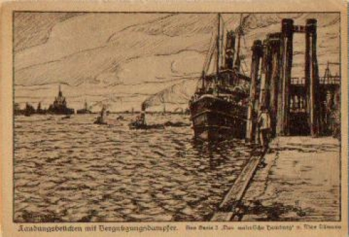 St. Pauli Hamburg Landungsbrücken artist card Ullmann * ca.1920