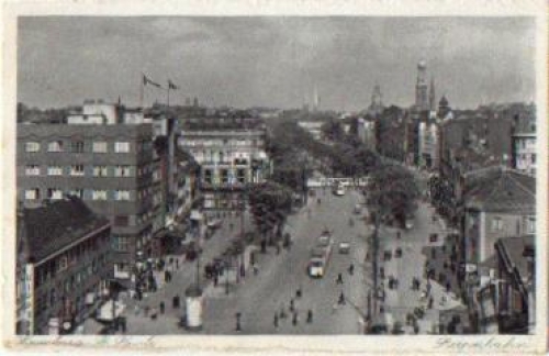 St. Pauli Hamburg Reeperbahn Tram Lithfassäule * ca.1950