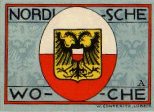 Lubeck city emergency money worth 50 pfennigs Nordic week 1921