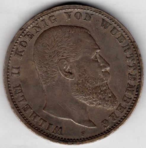5 Mark 1903 Württemberg Wilhelm II Silbermünze