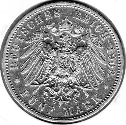 5 Mark Bavaria 1902 Otto Silver Coin