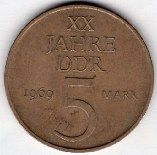 5 Mark GDR 1968 XX Years of the GDR