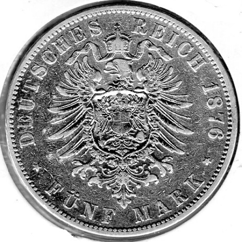 5 Mark Hamburg 1901 Silver Coin