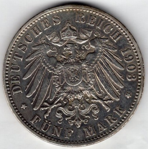 5 Mark Hamburg 1903 Silbermünze