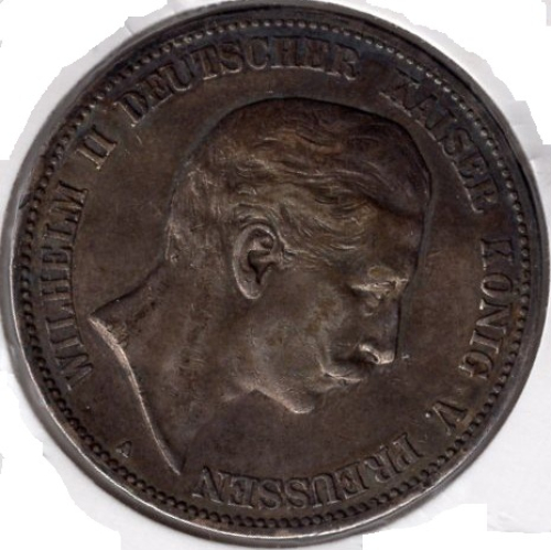 5 Mark Prussia 1903 A Kaiser Wilhelm II Silver Coin