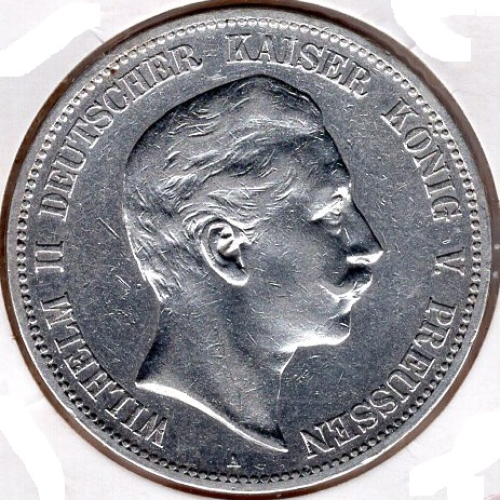 5 Mark PREUSSEN 1904 A Wilhelm II Silbermünze