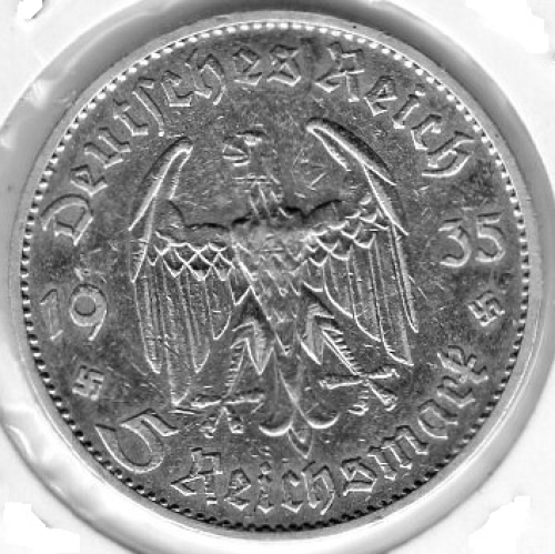 5 Reichsmark 1935 D Garnisonskirche