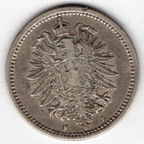 50 Pfennig 1876 F Deutsches Kaiserreich Silbermünze