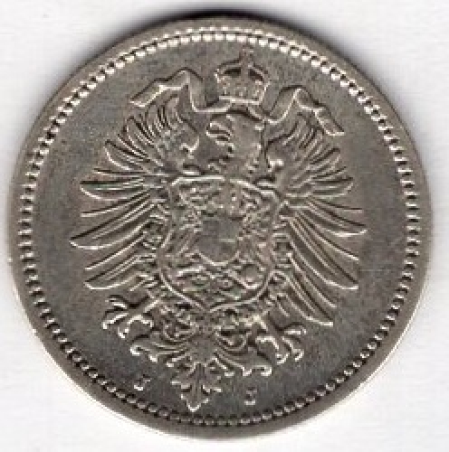50 Pfennig 1876 J Deutsches Kaiserreich Silbermünze