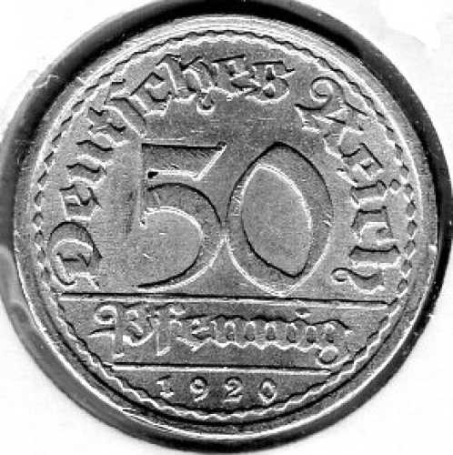 50 Pfennig 1919 A ​​Weimar Republic