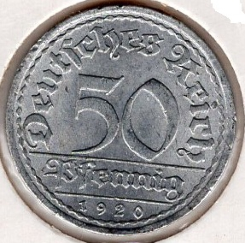 50 Pfennig 1922 A ​​Weimar Republic