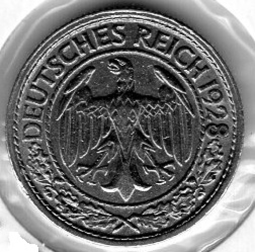 50 Reichspfennig 1928 F Weimar Republic