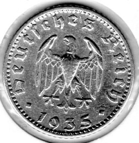 50 Reichspfennig 1935 J Drittes Reich Reichsadler