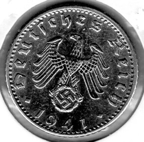 50 Reichspfennig 1941 A Third Reich with Swastika