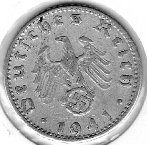 50 Reichspfennig 1941 F Third Reich with Swastika