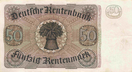 50 Rentenmark pension bank certificate Freiherr vom Stein 6. 7 1934 almost fresh from the bank RO165